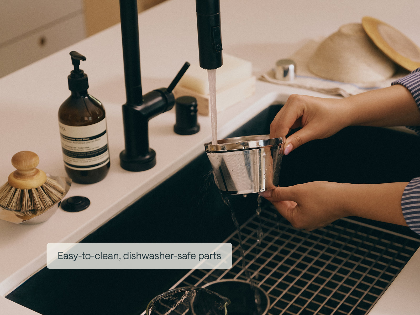 Navy fry pan on a table